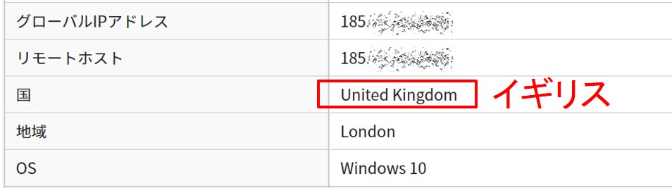 イギリスのIPアドレス