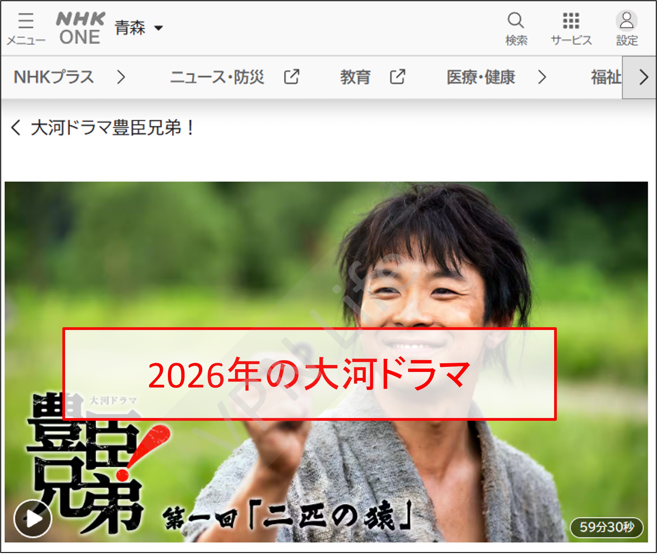 海外からNHK大河ドラマを見る