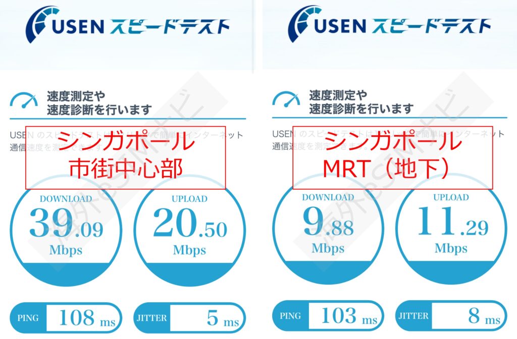 シンガポールにおけるahamoの通信速度