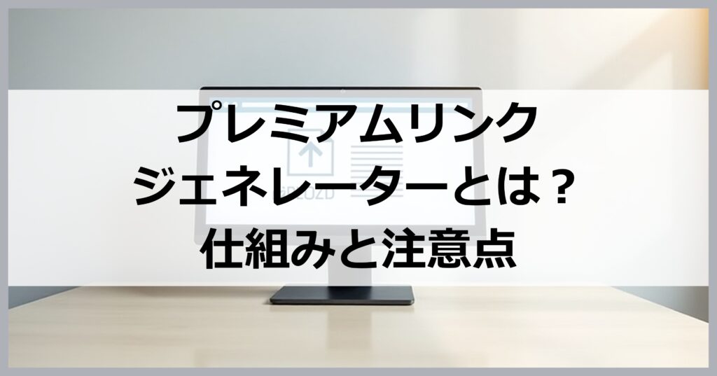 プレミアムリンクジェネレーターとは？仕組みと注意点